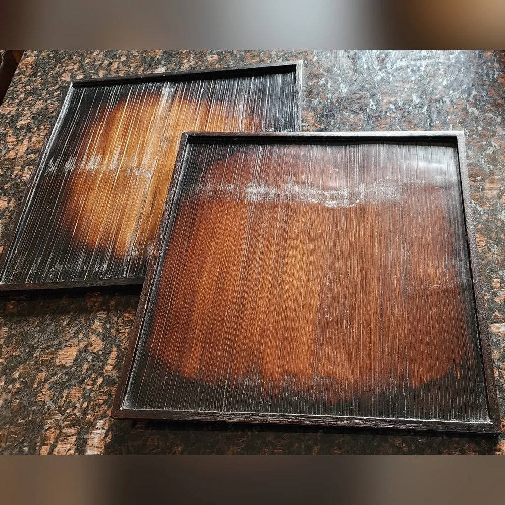 Pottery Barn bamboo wood trays